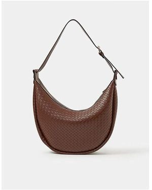 Accessorize Woven Scoop Shoulder Bag - Brown