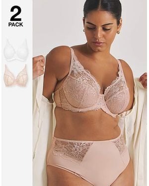 Pretty Secrets 2 Pack Ella Full Cup Wired Bras - Brown