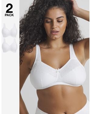 Pretty Secrets 2 Pack New Sarah Full Cup Non Wired Bras - White