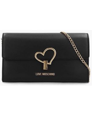 Love Moschino Heart Clasp Shoulder Bag - Black