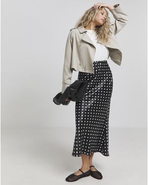 Simply Be Satin Midaxi Skirt - Grey