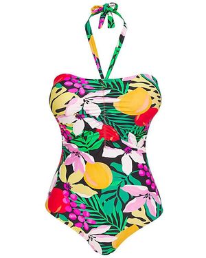 Simply Be Fruit Bandeau Swimsuit - White