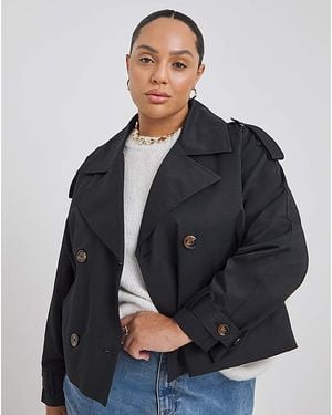 Simply Be Cropped Trench - Blue