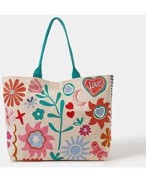 Accessorize Floral Embroidered Shopper - Multicolour