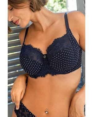 Pour Moi Bliss Printed Side Support Bra - Blue