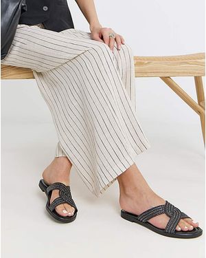 Simply Be Woven Twist Flat Sandals Wide - White