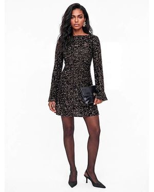 Lovedrobe Sequin Velvet Swing Mini Dress - Black