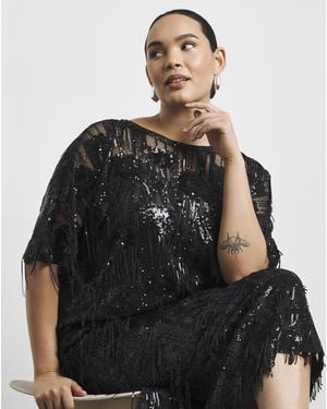 Joanna Hope Tassle Sequin Top - Black
