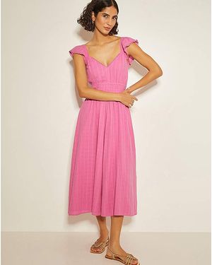 Monsoon Marlee Ruffle Midi Sun Dress - Pink