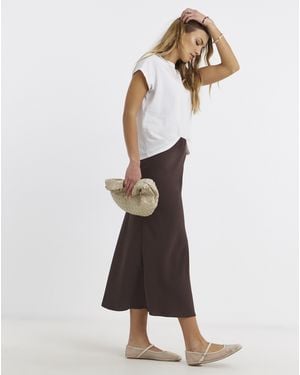 Pieces Franan High Waist Woven Skirt - Brown