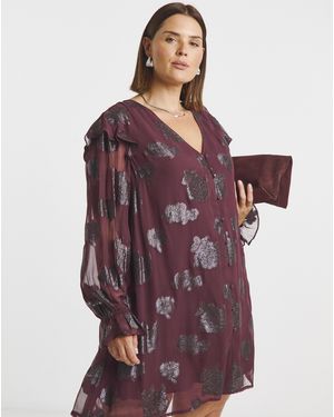 Simply Be Jacquard Smock Dress - Red