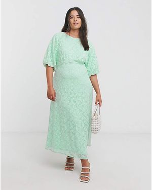 Joanna Hope Lace Dress With Puff Sleeves - Green