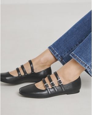Simply Be Multi Strap Mary Jane Ballerina Wide - Blue