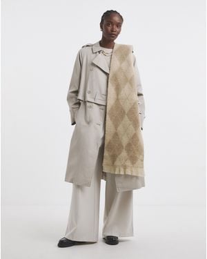 JD Williams Argyle Blanket Scarf - Natural