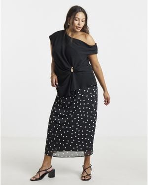 Simply Be Chiffon Maxi Skirt - Blue
