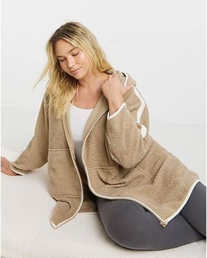 Pretty Secrets Zip Fleece Cardigan - Natural