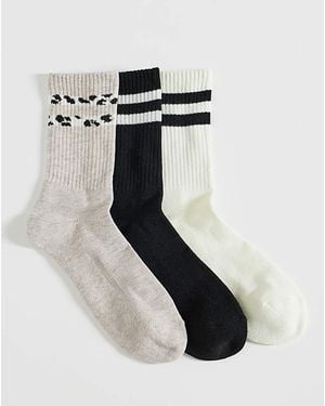 Pretty Secrets 3Pk Sports Animal Socks - White