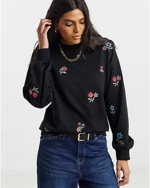 Simply Be Cross Stitch Sweatshirt - Blue