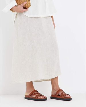 Simply Be Laser Cut Sandals Wide - White