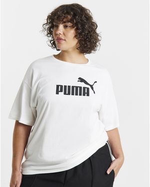 PUMA Essentials No.1 Logo Relaxed Tee - White