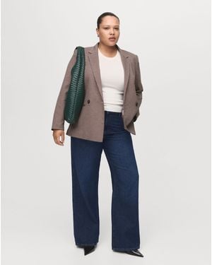 Mango High-Rise Wide Leg Jean - Blue