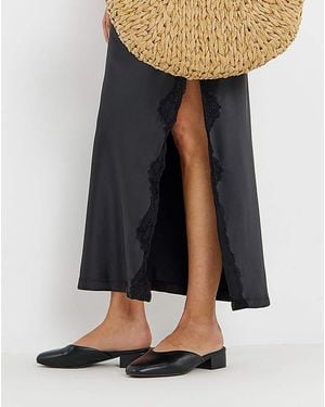 Simply Be Lisa Block Heel Mules Extra Wide Fit - Blue