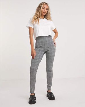 Simply Be High Waisted Skinny Trousers - White