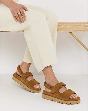 Simply Be Chunky Suede Sandals Wide Fit - Natural
