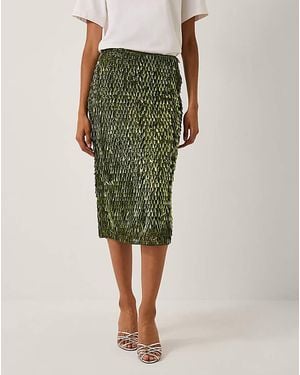 Monsoon Serenity Sequin Midi Skirt - Green