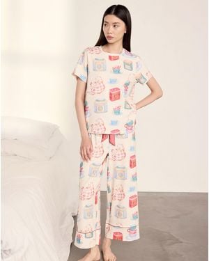 Chelsea Peers T-Shirt & Capri Set - Natural