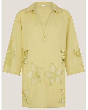 Monsoon Joanna Cutwork Beach Shirt - Natural
