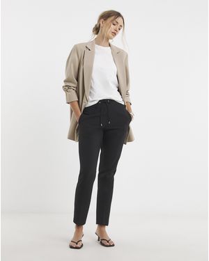 Simply Be Tie Waist Workwear Trousers - White