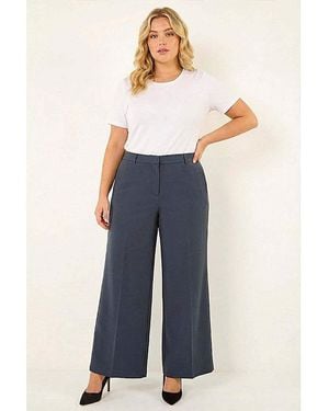 Roman Curve Wide Leg Tailored Trouser - Blue