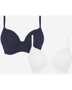 Pretty Secrets 2 Pack Feather Touch T-Shirt Bras - Blue