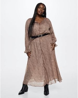 Mango Lagoon Animal Print Dress - Brown
