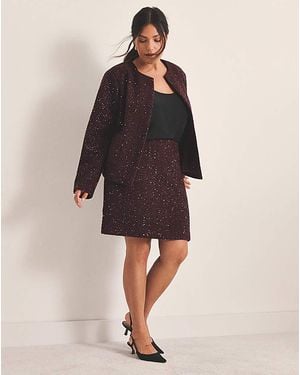Simply Be Sbe Boucle Mini Skirt With Wool - Red