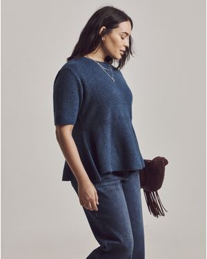 Julipa Peplum Short Sleeve Jumper - Blue