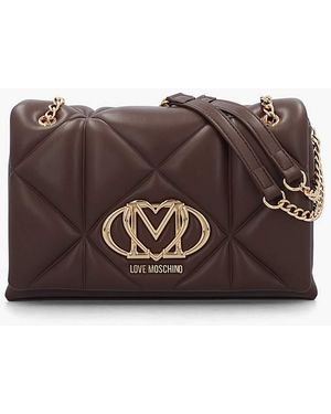 Love Moschino Heart Logo Shoulder Bag - Brown