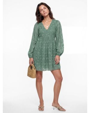 Lovedrobe Floral Burnout Mini Dress - Green