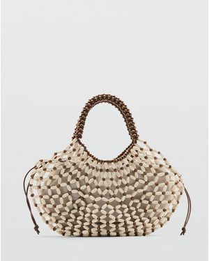 Mango Beaded Shoulder Bag - Metallic