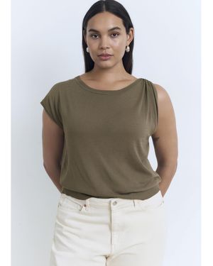 Mango Fine Knit Jumper - Green