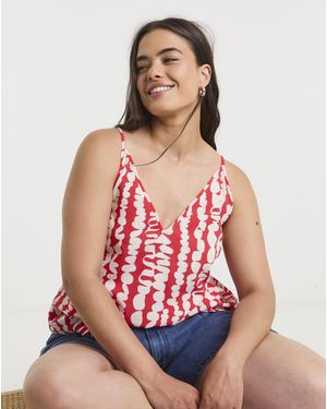 Simply Be V Neck Cami - Red