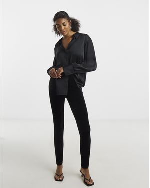 Simply Be High Waist Velour Leggings - Black