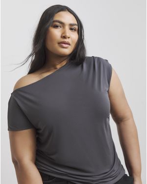 Simply Be Off The Shoulder Top - Grey