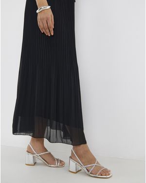 Simply Be Strappy Low Block Heels Extra Wide Fit - Black
