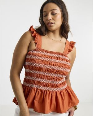 Simply Be Shirred Flutter Sleeve Blouse