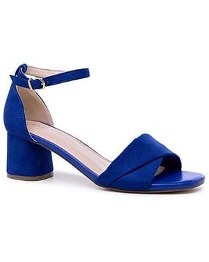 Paradox London Maxine Block Heel Sandals - Blue