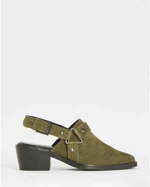 Simply Be Western Detailed Shoe Wide - Green