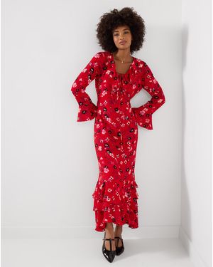 Joe Browns Petite Ruffle Maxi Dress - Red