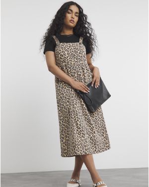 Simply Be Midaxi Denim Pinafore Dress - Multicolour